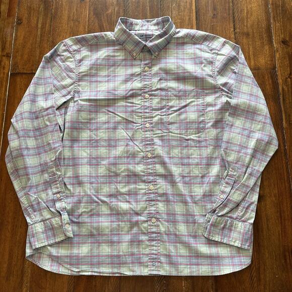 Vineyard Vines Shirt Mens XL Green Blue Red Plaid OTG Performance brrr Cooling - Picture 8 of 10